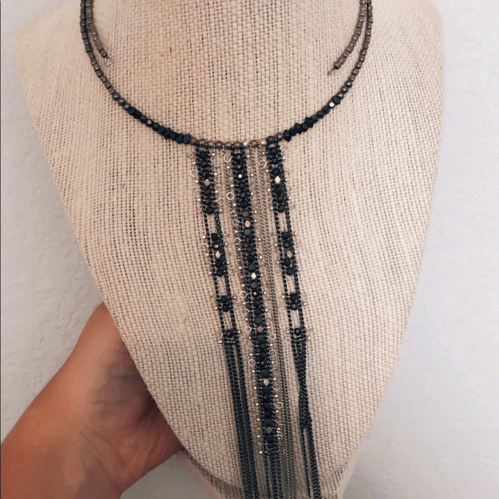 Black and Silver choker Necklace